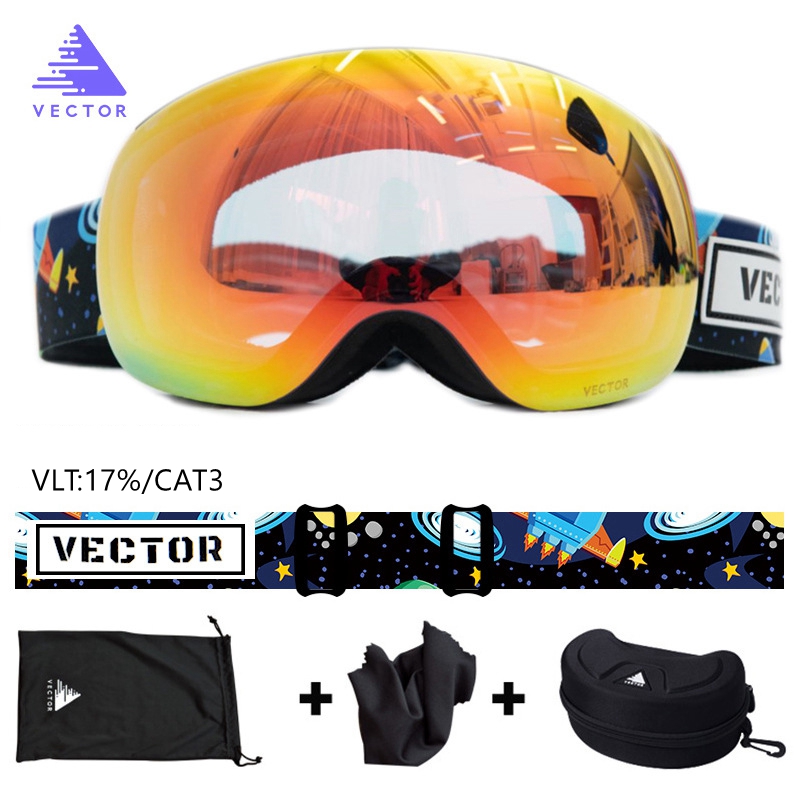 Magnetic Ski Goggles Double Layers UV400 Anti-fog Big Ski Mask Glasses Skiing for Men Women Snowboard Ski Glasses Snow Eyewear