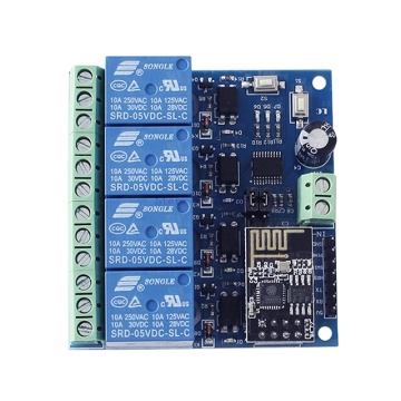 A5-- 5v/12V ESP8266 ESP-01 4 Channel WiFi Relay Module IOT Smart Home Phone APP Controller Onboard ESP01