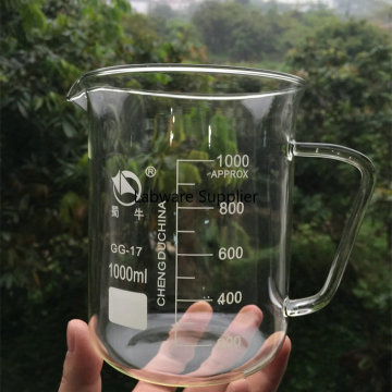 1Pc/lot 500ml/1000ml/2000ml Glass beaker with handle for Chemistry Glassware