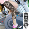 Waterproof Temporary Tattoo Sticker Crown Roaring Lion Clock Gear Wheel Full Arm Fake Tatto Flash Tatoo for Men Women