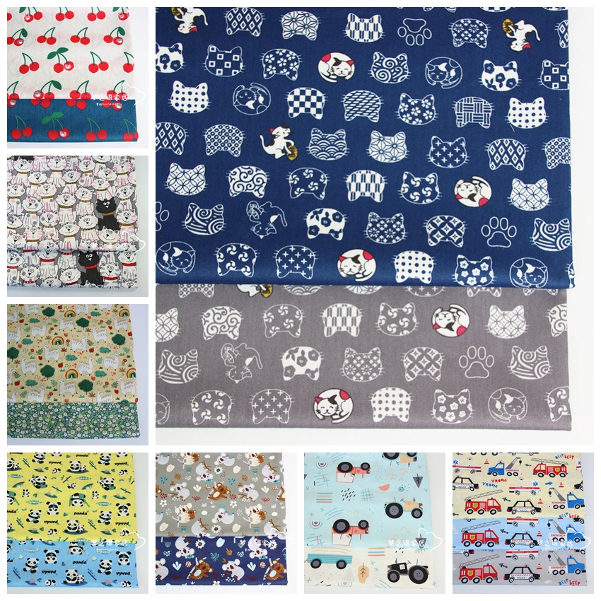 Cat 100% Cotton PrintedTwill Fabric, DIY Patchwork Cloth Textile Tissue Sewing Quilting Fat Quarters Material For Baby&Child