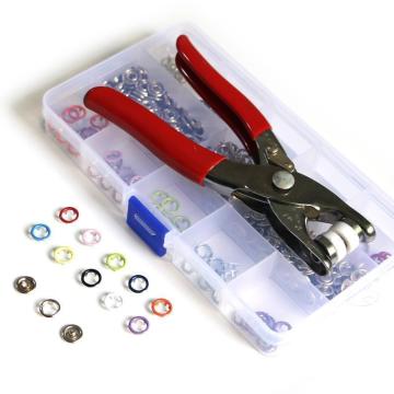 9.5MM Metal Snaps Buttons Pliers Set Buttons Fasteners Press Studs Poppers Baby Romper Buckle Snap+1pc Plier Tool