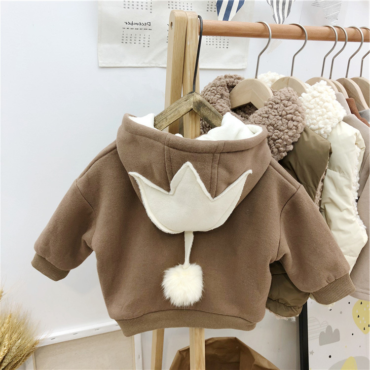 Children's Sweatshirt Boys and Girls Hoodies Pullovers Tops 2019 Autumn Winter New Baby Velvet Thick Casual Coats Outwear Tops