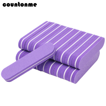 20pcs/lot Mini Nail Buffer File 100/180 Purple Sponge Sandpaper Nail Art Salon Polishing Grinding Manicure Pedicure File Sets