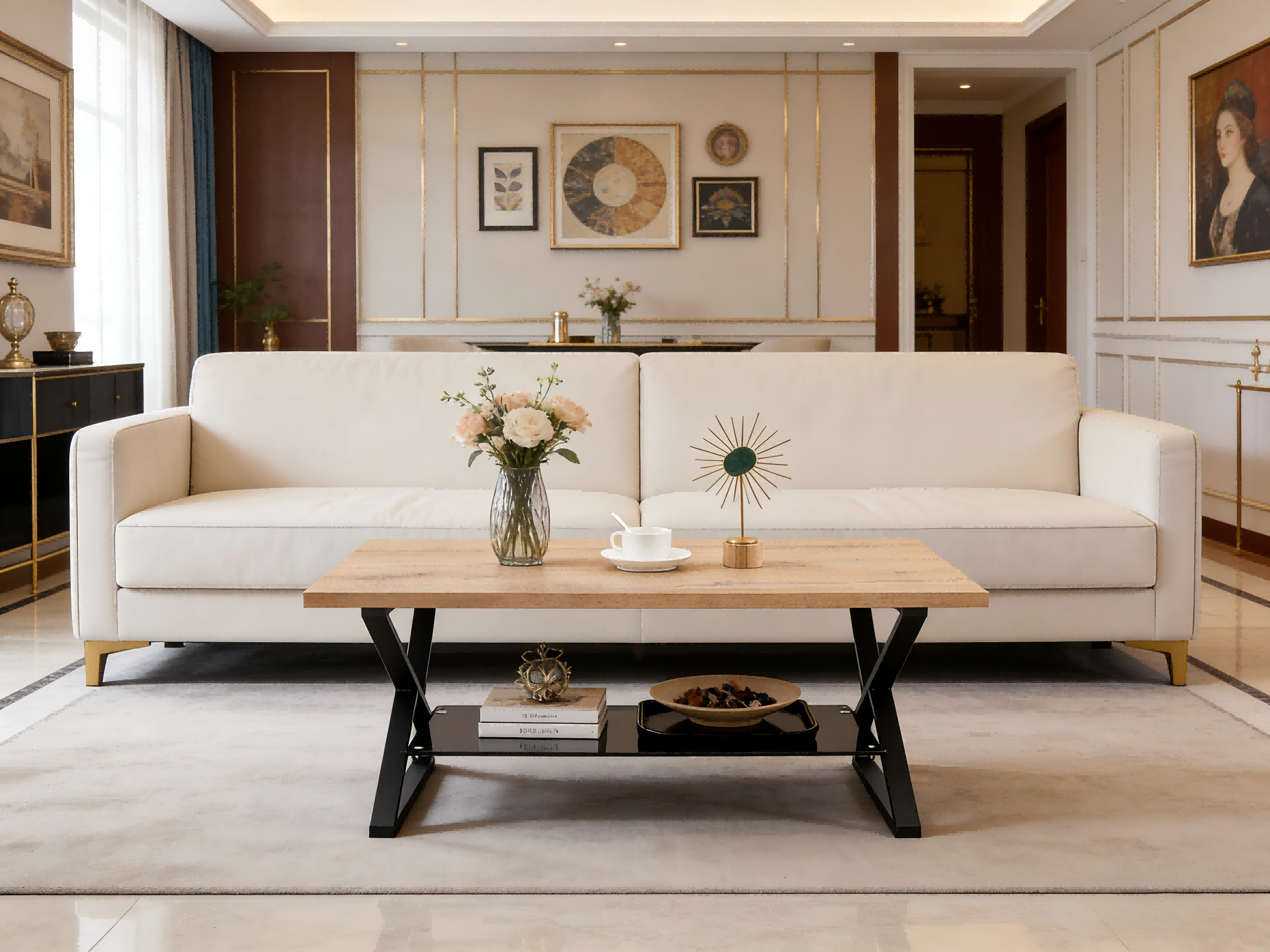 TL-21C06 coffee table with wooden top  1