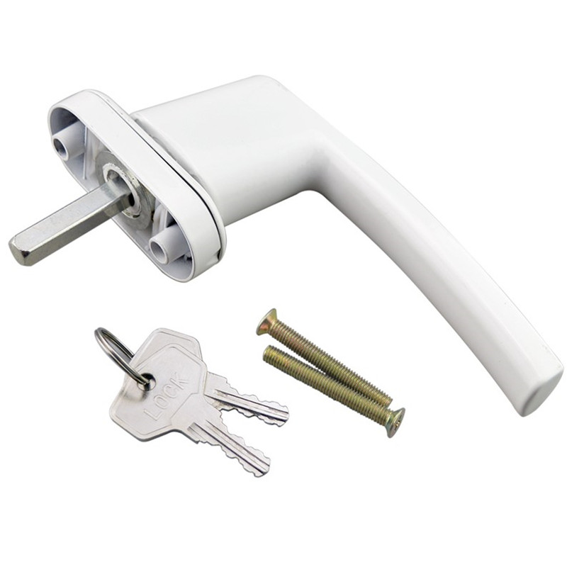 Plastic steel window transmission handle with key inside outside opening swing window door linkage handle