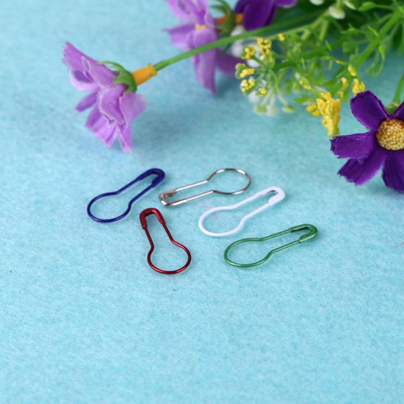 100pcs 1Box Mixed Color Safety Pins Calabash Gourd Shape Safety Pin Markers Pins Craft Sewing Knitting Stitch Holder Accessories