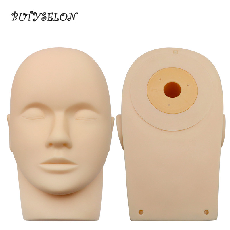 Rubber Practice Training Head Eyelash Extension Cosmetology Mannequin Doll Face Head For Eyelashes Makeup Practice Model