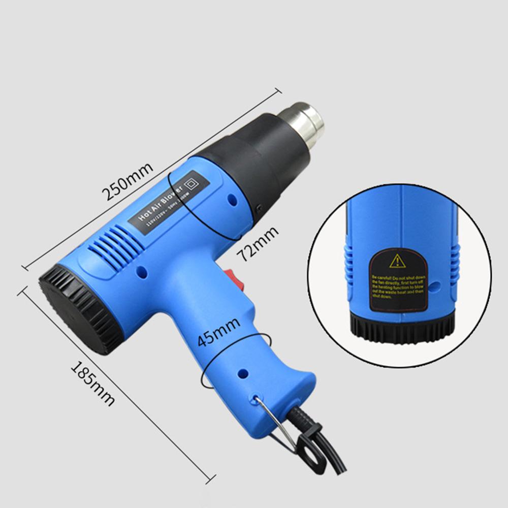 Car Film Baking Heat Shrinkable Heat Gun Nozzle Attachments Industrial Power Tool 2000W High-Power Thermostat Hot Air Gun