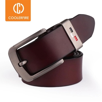 COOLERFIRE New Men genuine leather belts high quality vintage style male strap classic jeans leather belts for men 051