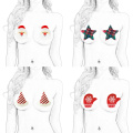 3Pairs/set Nipple Covers Reusable Breast Petals Santa Claus Cross Stick On Bra Pad Pasties Women Lingerie Intimates Accessories