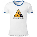 T Shirt Women's Bitcoin Miner Mining Black T-Shirt 100% Cotton Tees Shirt Short Sleeved Plus Size Funny Round Neck XXXL Big Size