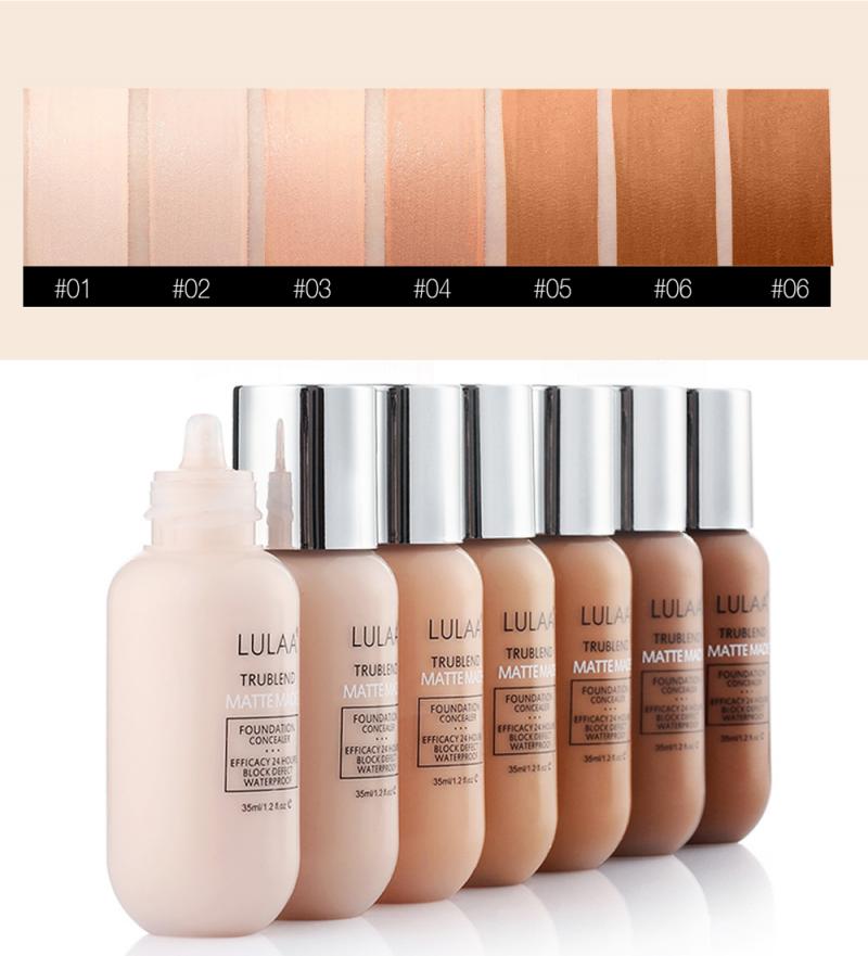 35ml Matte Liquid Foundation Concealer Oil Control Brighten Easy To Wear Long Lasting Waterproof Skin Care Face Foundation TSLM1