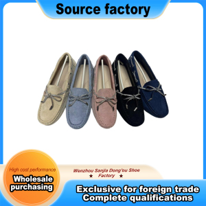 Crystal Chain Eyelet Bowknot Loafer Shoes