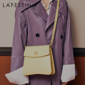 LA FESTIN Bags 2020 new trendy retro single shoulder messenger simple leather handbags fashion rhombus toot bag