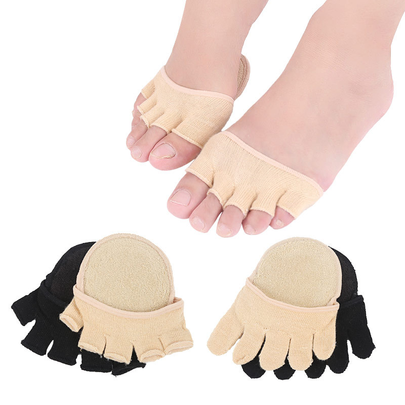 1Pair Women Toe Separator Forefoot Insole Shoes Pads High Heel Soft Insole Anti-Slip Pain Relief Foot Protection Care Liners New