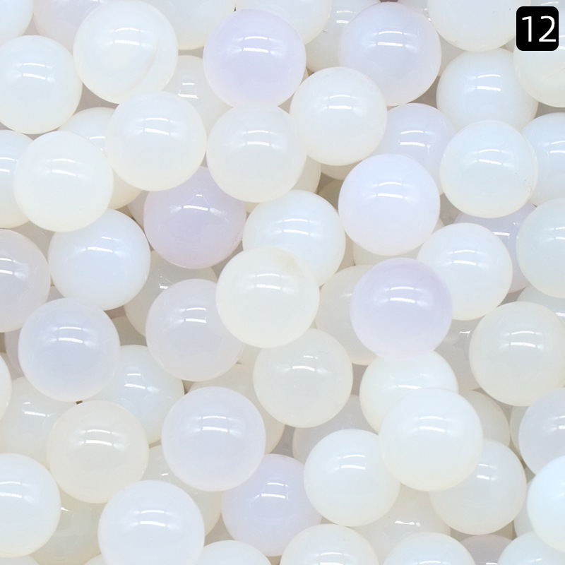 16MM White Agate Chakra Balls for Meditation Home Decoration