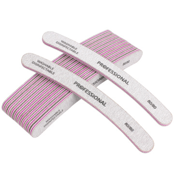 10Pcs Professional Nail File 80/80 Curved Banana Nail Buffer Gel Polish Files Emery Board Lime a ongle Manicure Buffing Block