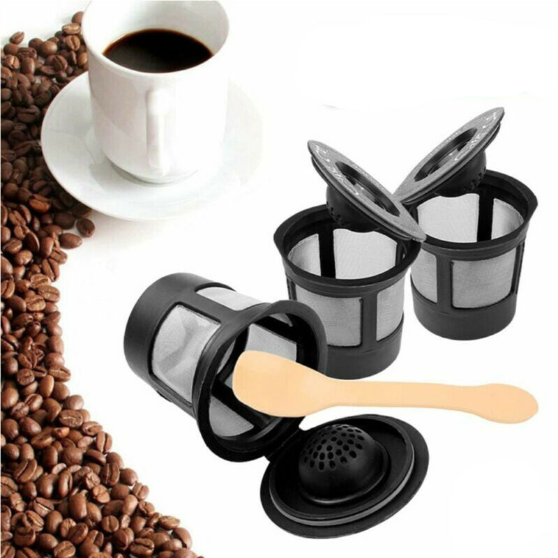 Hot 3 Piece Set Reusable Replacement Coffee Pod Filters Capsules Holder For Keurig K-Cups