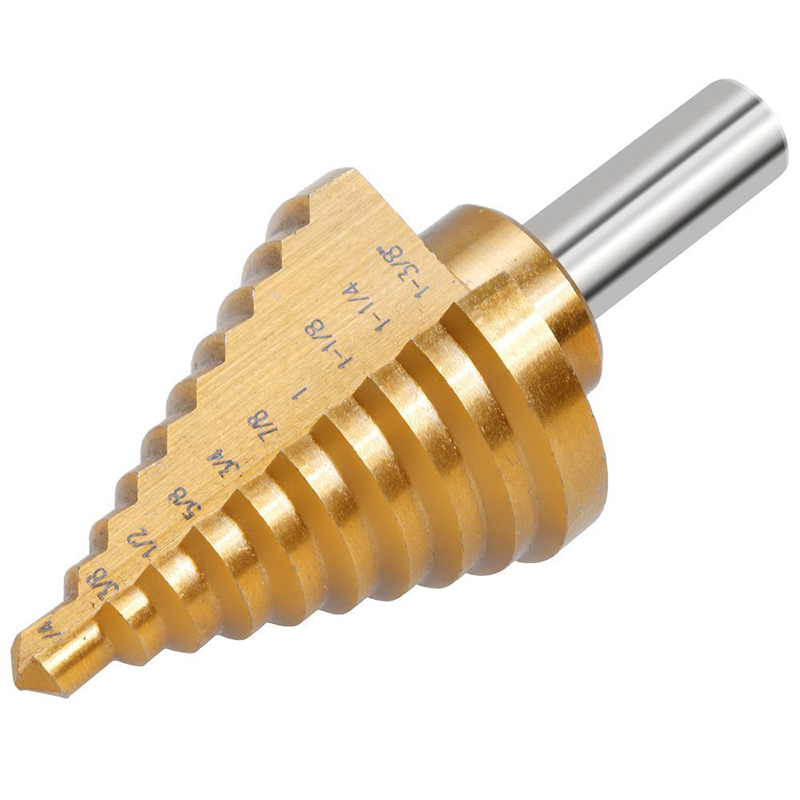 Hot Step Drill Cone Drill Bits, High Speed Steel 10 Steps 1/4 to 1-3/8 inch