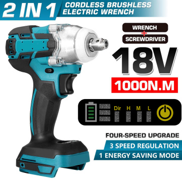 588N.m Cordless Rechargeable Brushless Motorized Electric Wrench 1/2 Socket Handheld Tools Impact Wrench Electric Power Tool