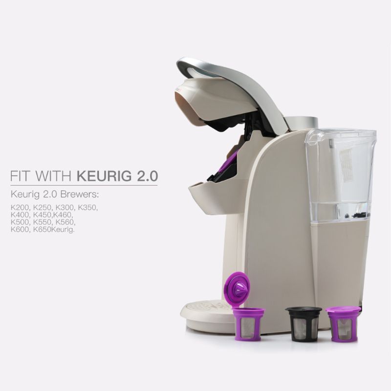 Refillable Coffee Filter Cup Reusable Coffee Pod Filled Capsule Compatible With Keurig 2.0 1.0 K Cup Coffee Makers E06F