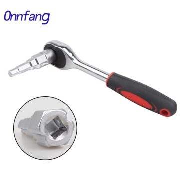 Onnfang Radiator Spanner Durable Multiused Home Supplies Nipples Radiator Carbon Steel Ratchet Spanner 10-21mm Stepped Wrench