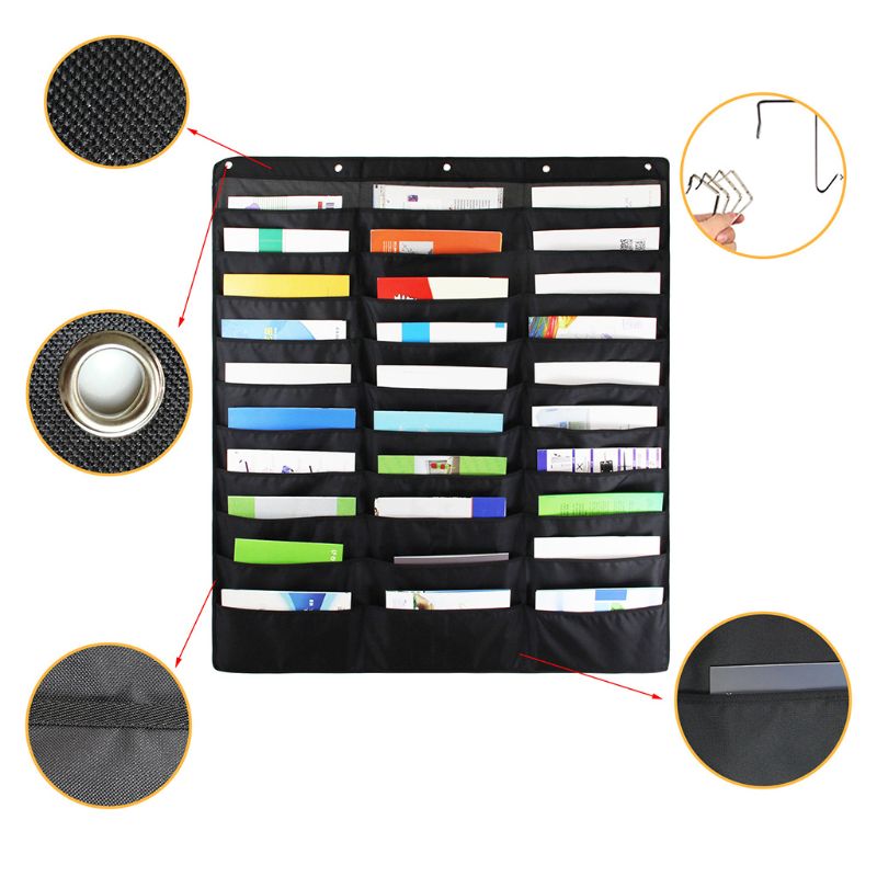 30 Pocket Storage Pocket Chart Hanging Wall File Organize Your Assignments Files