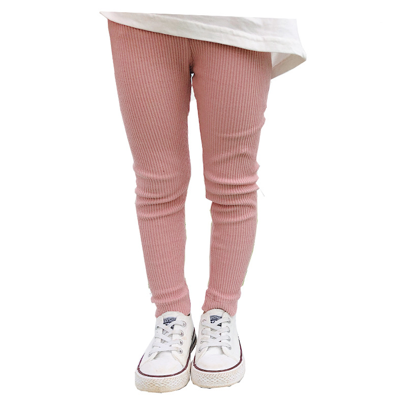 New Autumn Baby Ribbed Leggings Boys Girls Cotton Pants Baby Casual Trousers 2-8 Years Toddler Girl Bottoms
