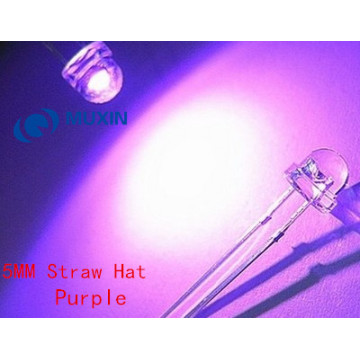 50pcs UV LED Diodes 5mm Straw Hat LED Lamp 5 mm Water Clear Purple Light-Emitting-Diode Ultraviolet 5mm Straw Hat Lampada Diodo