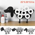 Black Sheep Cat Dog Toilet Roll Holder Paper Bathroom Iron Storage Free-Standing Crafts Ornaments Roll Paper Towel Holder