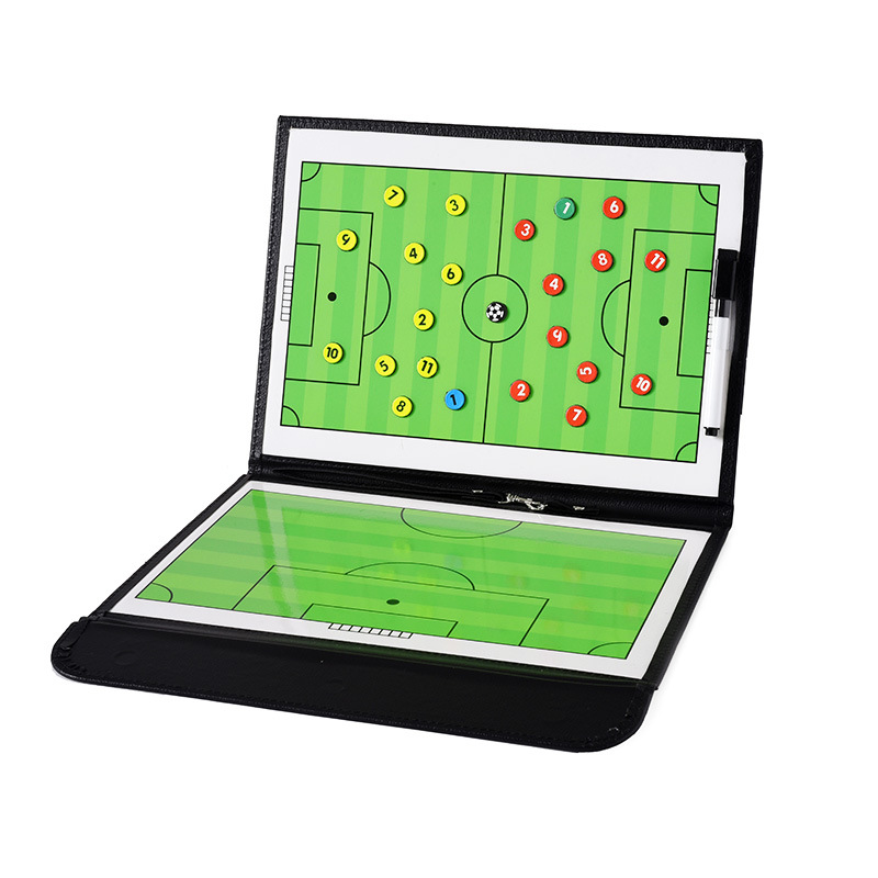 New Portable Trainning Assisitant Equipments Football Soccer Tactical Board 2.5 Fold Leather Useful Teaching Board