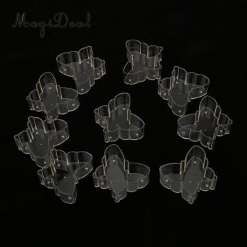 MagiDeal 10x Clear Plastic Tealight Cups Cute Butterfly Molding Candle Mold Wax Containers Holder Homemade Candle Making Supplie