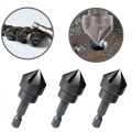 1/4" Hex Shank 6 flute 90 Degree Countersink Drill Chamfer Bit Woodworking Angle Point Bevel Cutting Cutter Remove Bur Tools