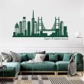 San Francisco USA Cities Skyline Wall Decals Stickers City Building Wallpaper City Silhouette Office Vinyl Wall Art Decor LL899