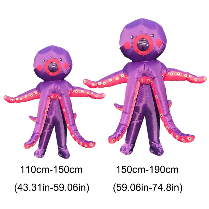 Adults Kids Role Play Octopus Inflatable Costume Fancy Dress Cosplay Halloween Party Toy Children Holiday Performance Costumes