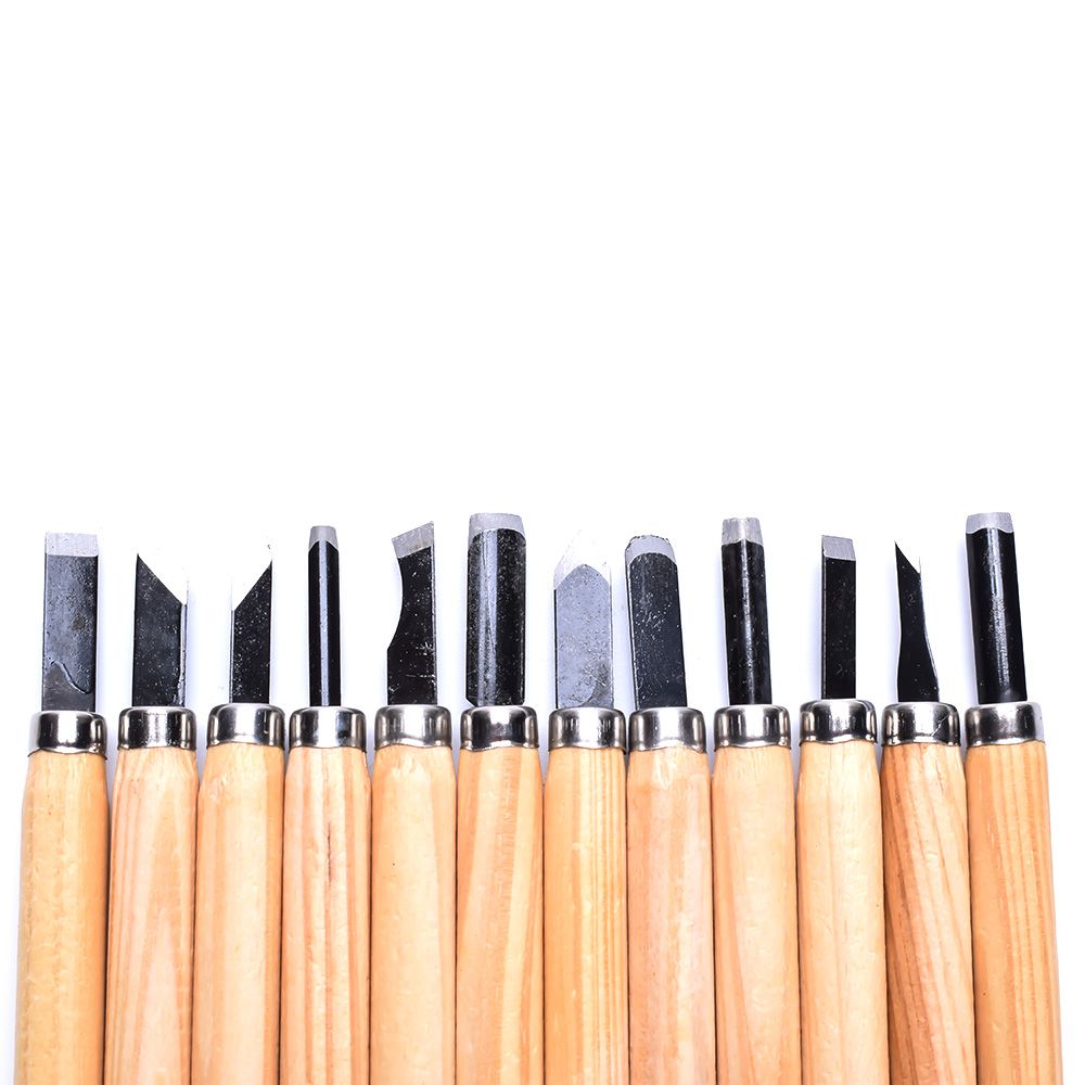 Hot 12pcs/Set Wood Carving Chisels Knife For Basic Wood Cut DIY Tools and Detailed Woodworking Hand Tools Best Price