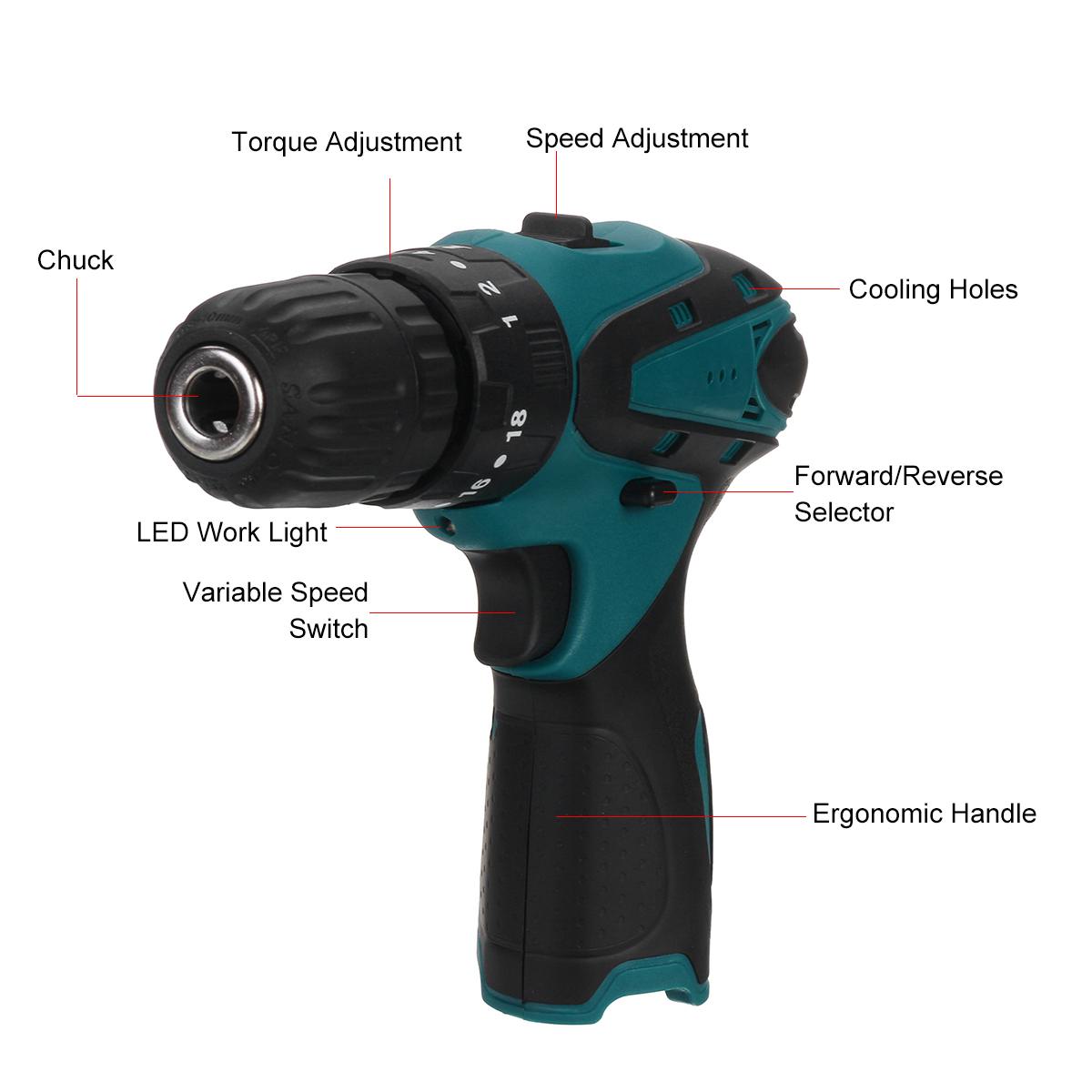 High-power Multifunctional Electric Cordless Drill 10.8V Cordless Screwdriver Rechargeable Hand Drills BL1014 Battery Power Tool