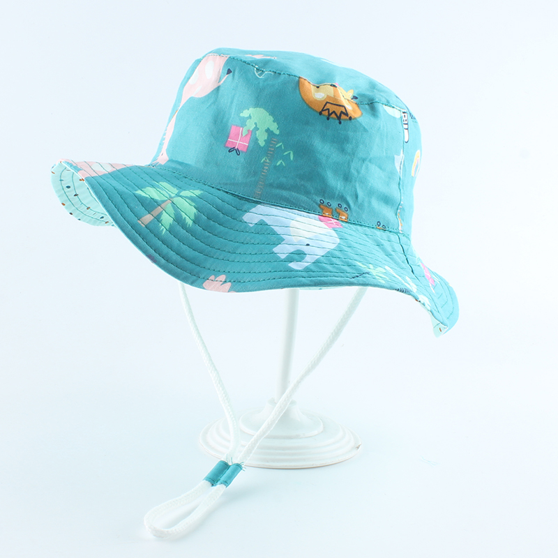 Cartoon Fish Shark Print Cute Baby Hat Kids Bucket Hats Boy Girl Panama Summer Cap Toddler Wind Proof Sun Hat