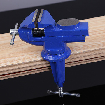 Light Duty Mechanic Clamp-on Table Vise 360 Degree Swivel Base Cast Iron Table Top Clamp Press Vice with Anvil