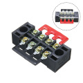 600V 15A 4P Double Row Wire Barrier Terminal Block Dual Row Terminal Block with 2 Connector Strips Power Distribution Terminal