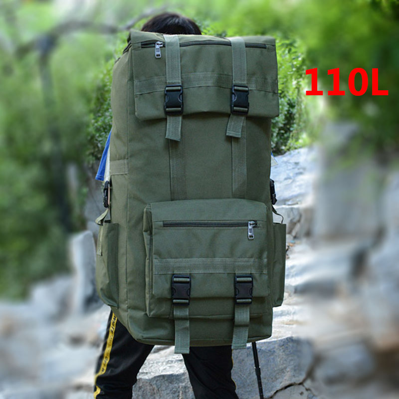 110L Men Hiking Bag Camping Backpack Large Army Outdoor Climbing Travel Rucksack Tactical Bags Luggage Camping Bag Sports XA860A
