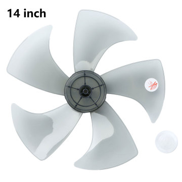 Household Stand/Table Fanner Blade 14 Inch Plastic 5 Leaves Impeller Low Noise Big Wind Fan Blades+Nut Cover General Accessories