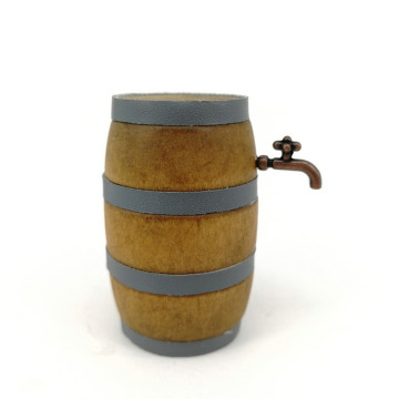 1Pc Dollhouse Miniature Beer Barrel Cask Keg Bar Drink With Tap 1:12 QDD9821