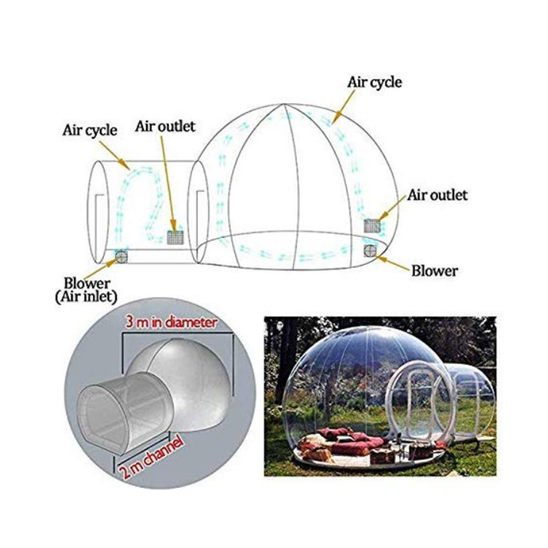 Outdoor Single Tunnel Inflatable Camping Tent with Blower Outdoor Single Tunnel Inflatable Tent Family Camping Backyard Tent