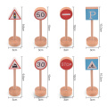 16Pcs/Set Wooden Traffic Sign Blocks Toy Street Road Traffic Signs Model Block Educational Cognitive toys gift for children