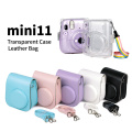 For Fujifilm Instax mini11 PU Leather Case Smartphone Instant Protector Pouch Bag With Shoulder Strap for Fuji Instax mini11