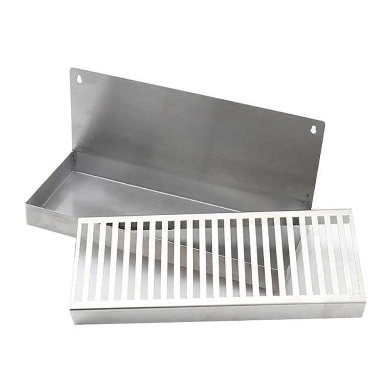 Kegerator Beer Drip Tray,Stainless Steel Wall Mounted Drip Tray with Drain Hole Craft Beer Beverage Dispenser Homebrew Bar Tool