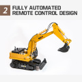 HUINA 1:16 RC Truck Caterpillar Alloy Tractor Engineering Car Radio Controlled Car 11 Channel RC Excavator with Bulldozer Toy