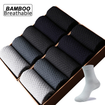 5 Pairs/Lot Men Bamboo Fiber Socks Men Compression Harajuku Long Socks Business Casual Mlale Large Size39-46